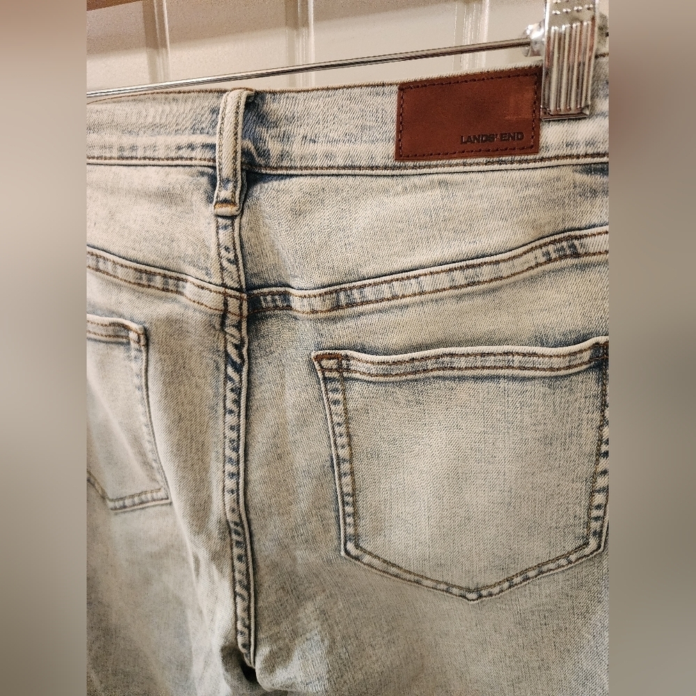 Lands’ End High Rise Slim Ankle Jeans Size 10 Petite Acid Wash NWT - Picture 4 of 5